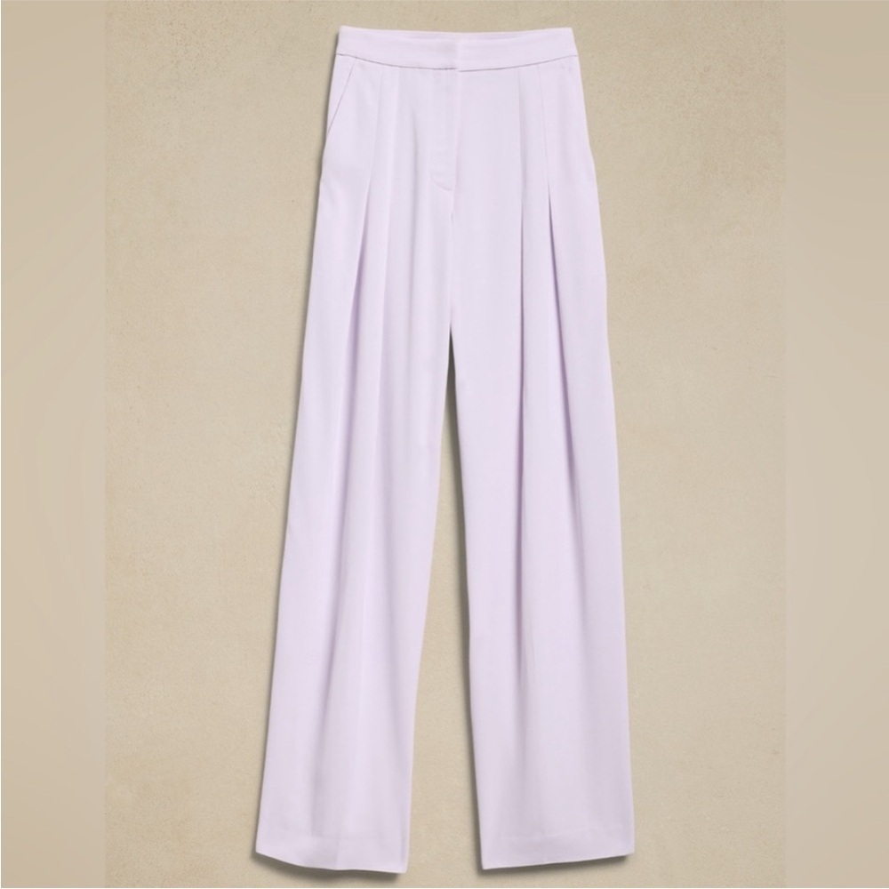 NWT Banana Republic Violet High-Rise Pleated Viscose Twill Pant 8 LONG 📰 - Picture 4 of 7